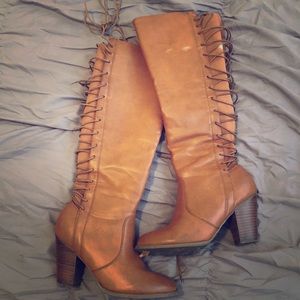 Lace Up Wise Calf Boots